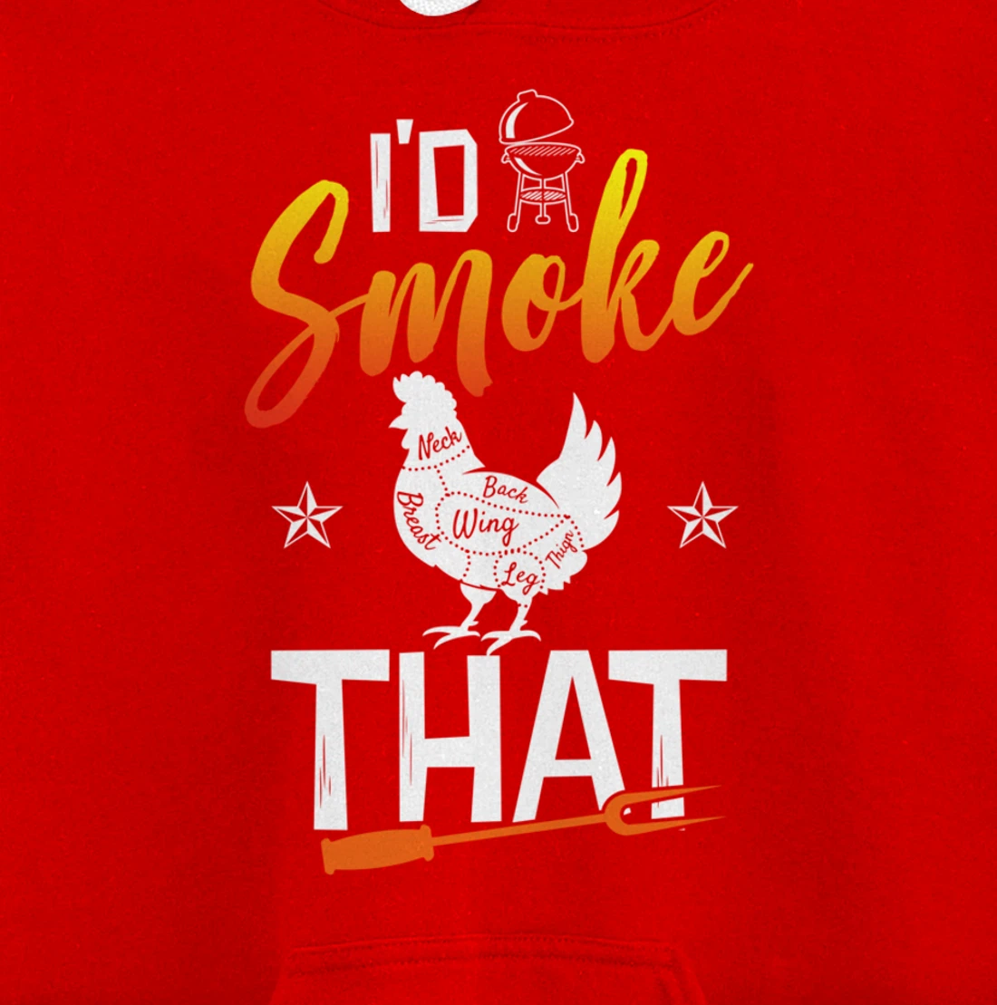 Funny Barbecue Chicken Graphic Women Men Meat Smoking BBQ Pullover Hoodie