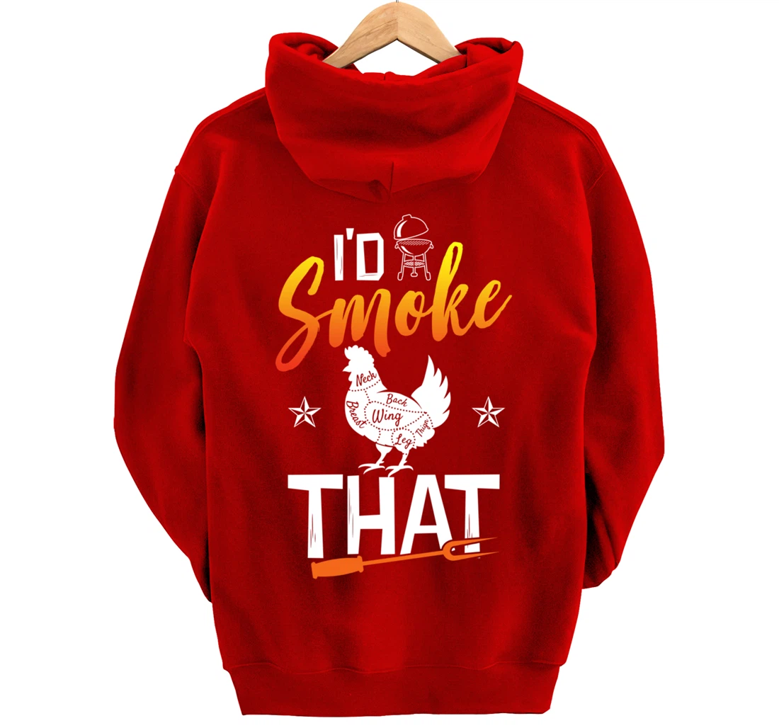 Funny Barbecue Chicken Graphic Women Men Meat Smoking BBQ Pullover Hoodie