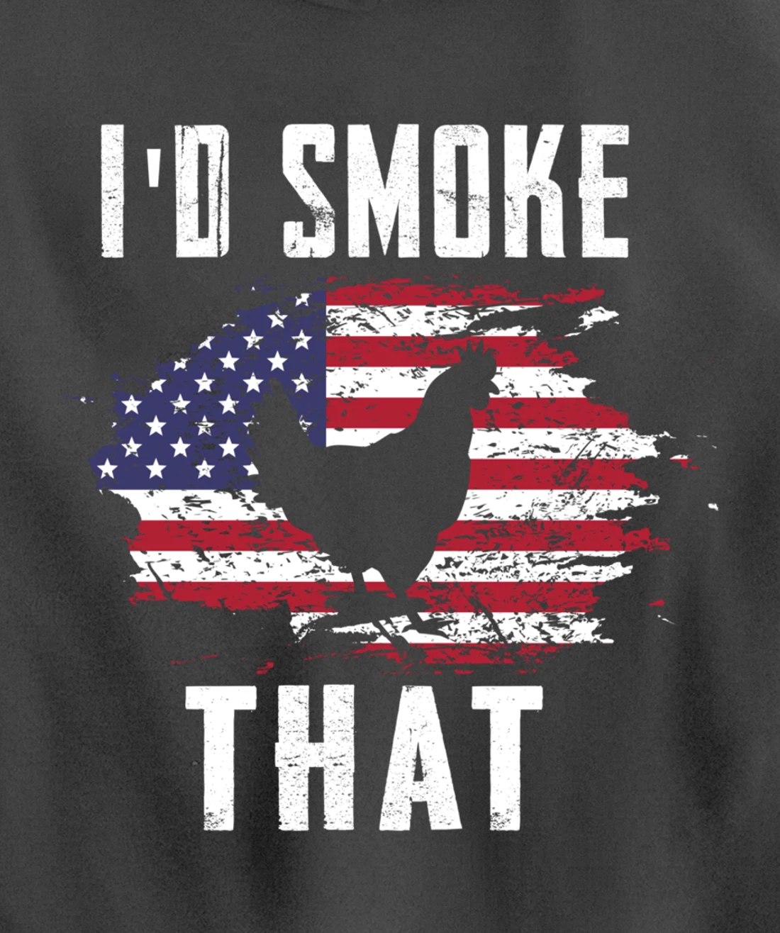 Patriotic Chicken Flag Chicken Graphic Men Meat Smoking BBQ Pullover Hoodie