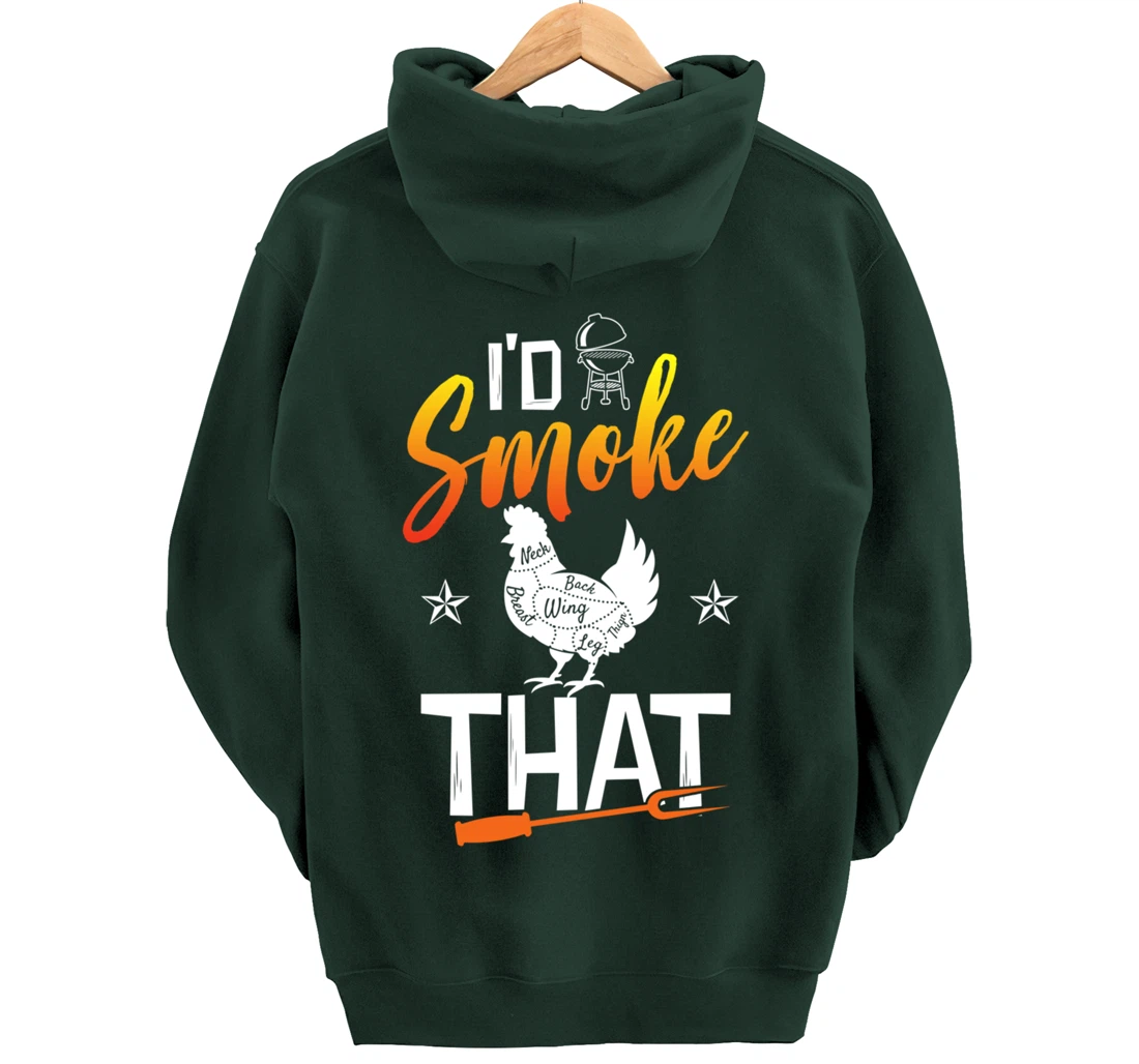 Funny Barbecue Chicken Graphic Women Men Meat Smoking BBQ Pullover Hoodie