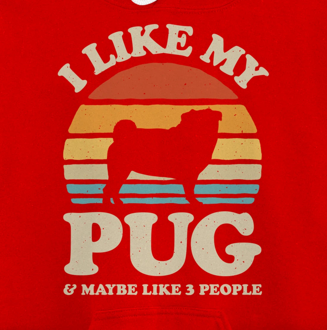 I Like My Pug And Maybe Like 3 People Dog Lover Retro Men Pullover Hoodie