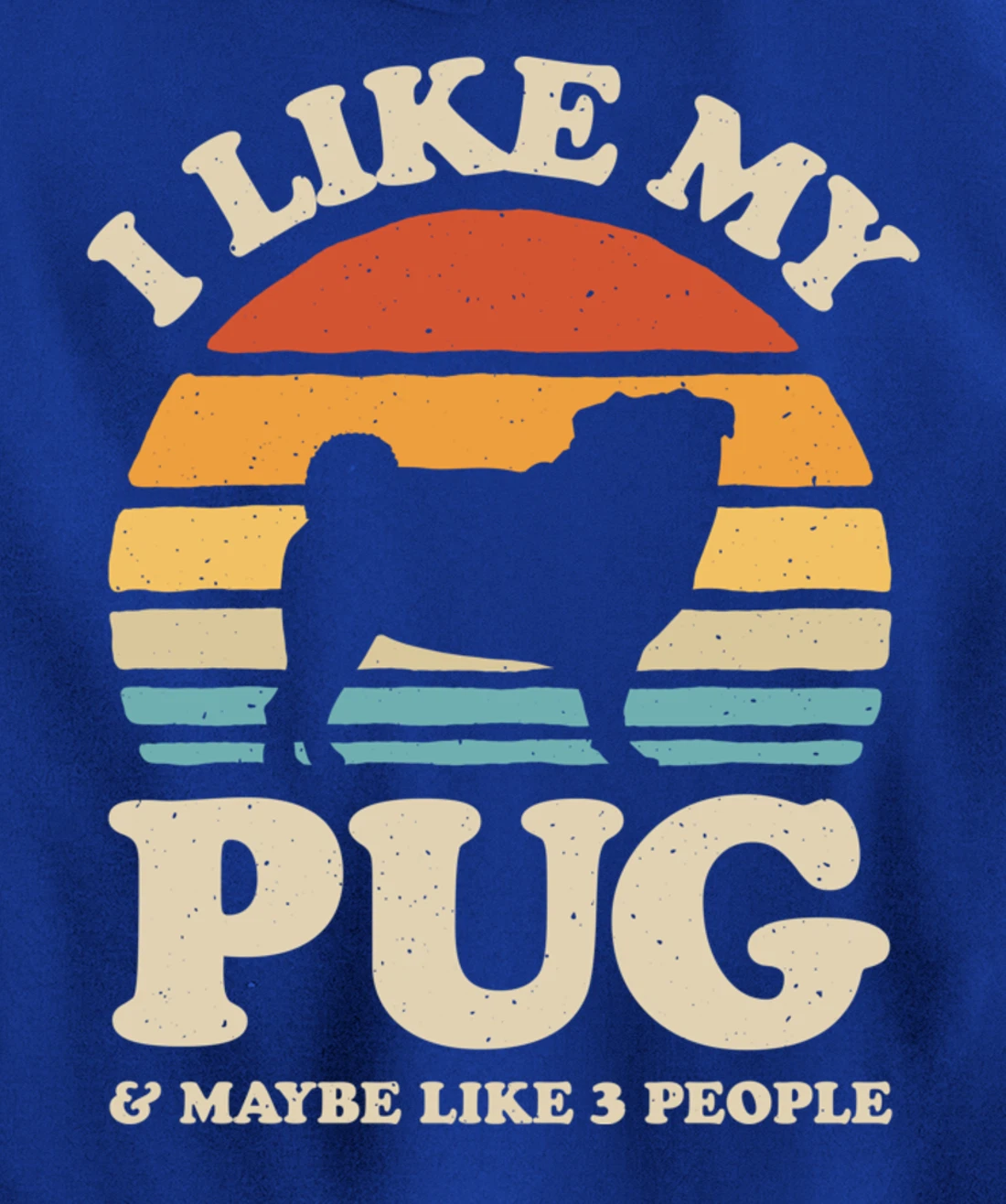 I Like My Pug And Maybe Like 3 People Dog Lover Retro Men Pullover Hoodie
