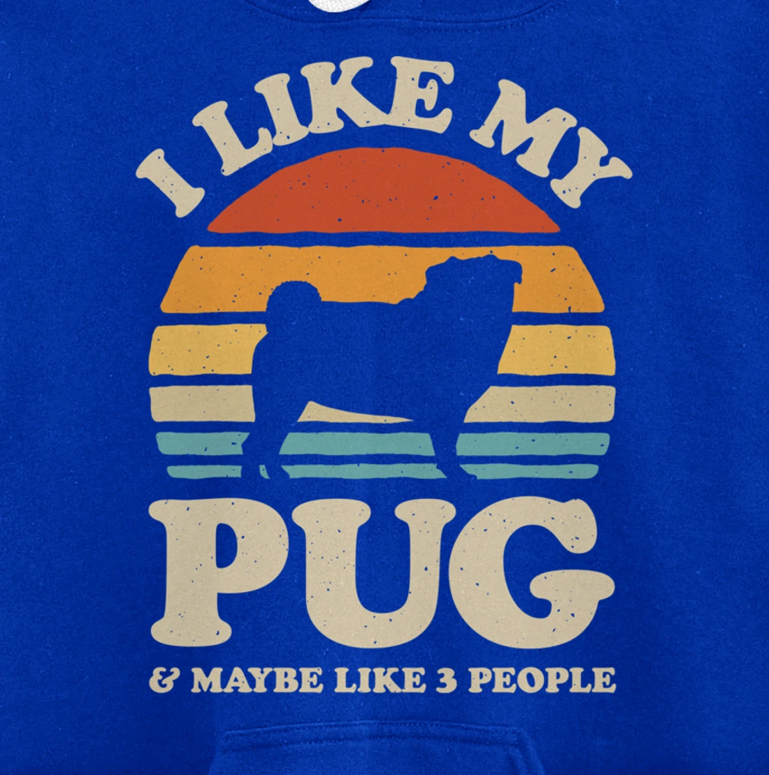 I Like My Pug And Maybe Like 3 People Dog Lover Retro Men Pullover Hoodie