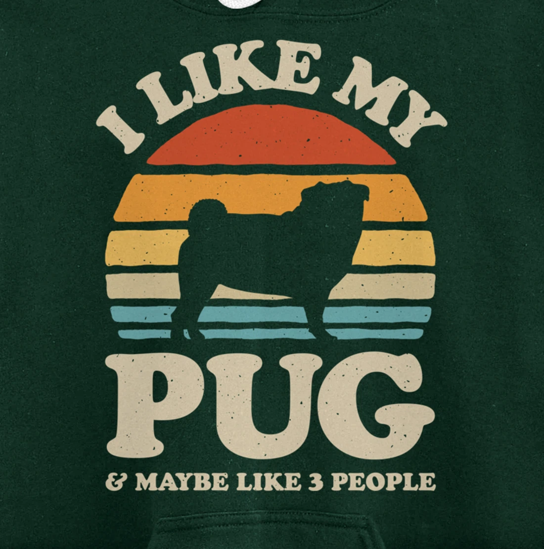 I Like My Pug And Maybe Like 3 People Dog Lover Retro Men Pullover Hoodie