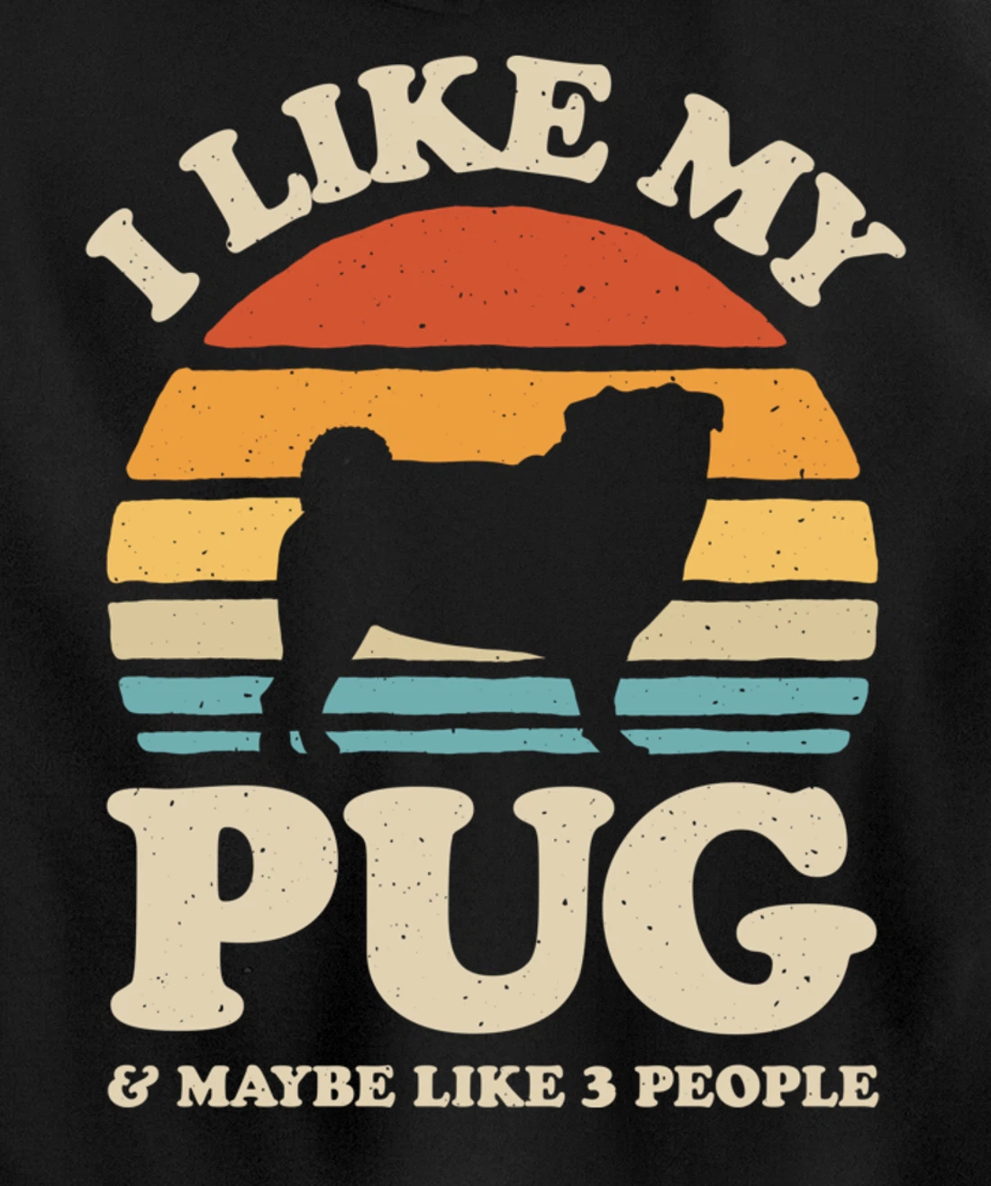 I Like My Pug And Maybe Like 3 People Dog Lover Retro Men Pullover Hoodie