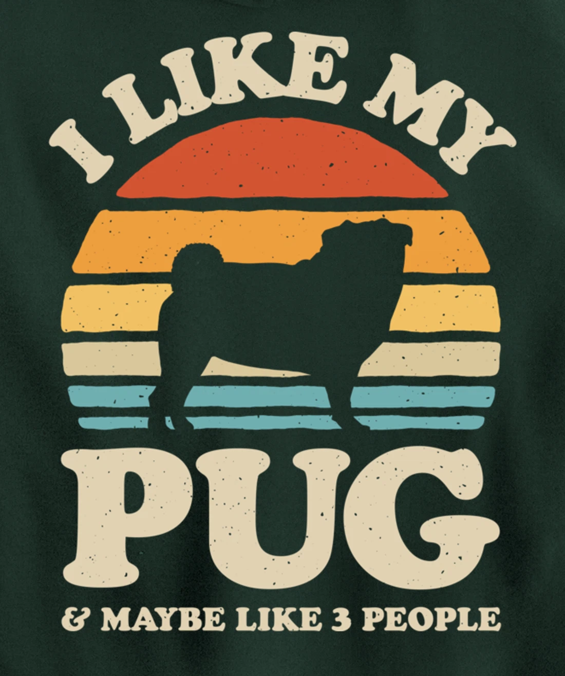 I Like My Pug And Maybe Like 3 People Dog Lover Retro Men Pullover Hoodie