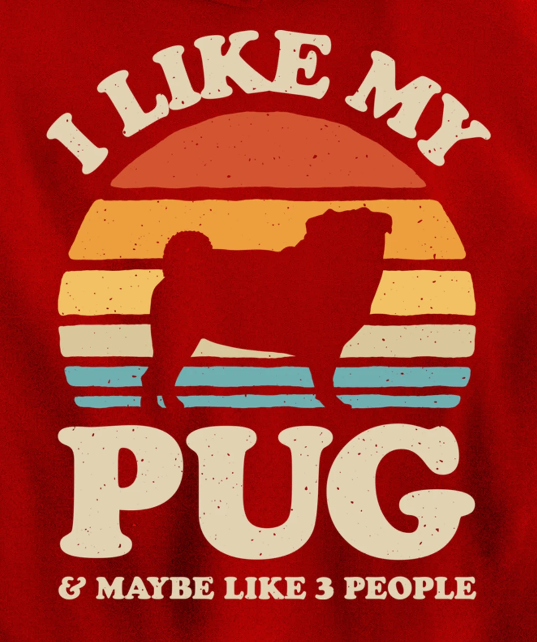 I Like My Pug And Maybe Like 3 People Dog Lover Retro Men Pullover Hoodie