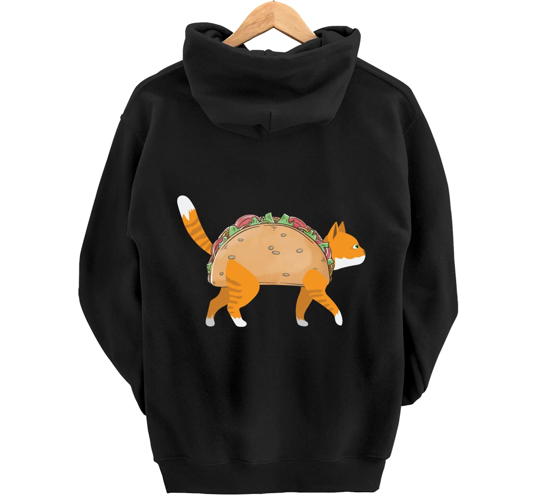 Funny Tacocat Spelled Backwards Mexican Food Tacos Cat Lover Pullover Hoodie