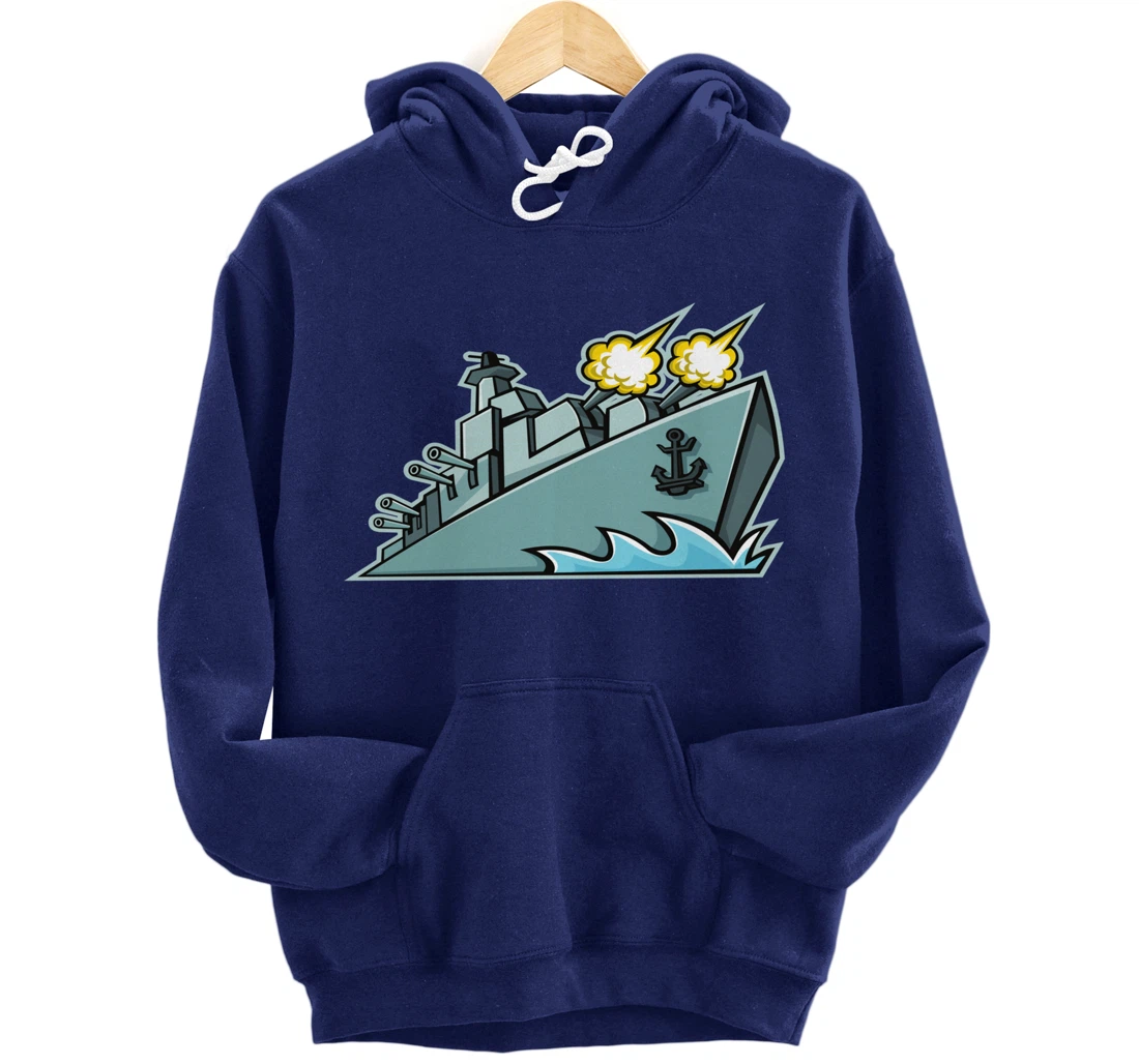 Battleship Aircraft Carrier War Ship Graphic Pullover Hoodie