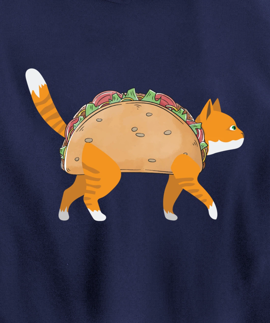 Funny Tacocat Spelled Backwards Mexican Food Tacos Cat Lover Pullover Hoodie