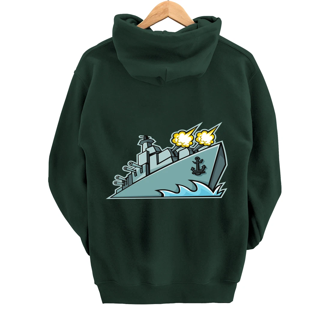 Battleship Aircraft Carrier War Ship Graphic Pullover Hoodie