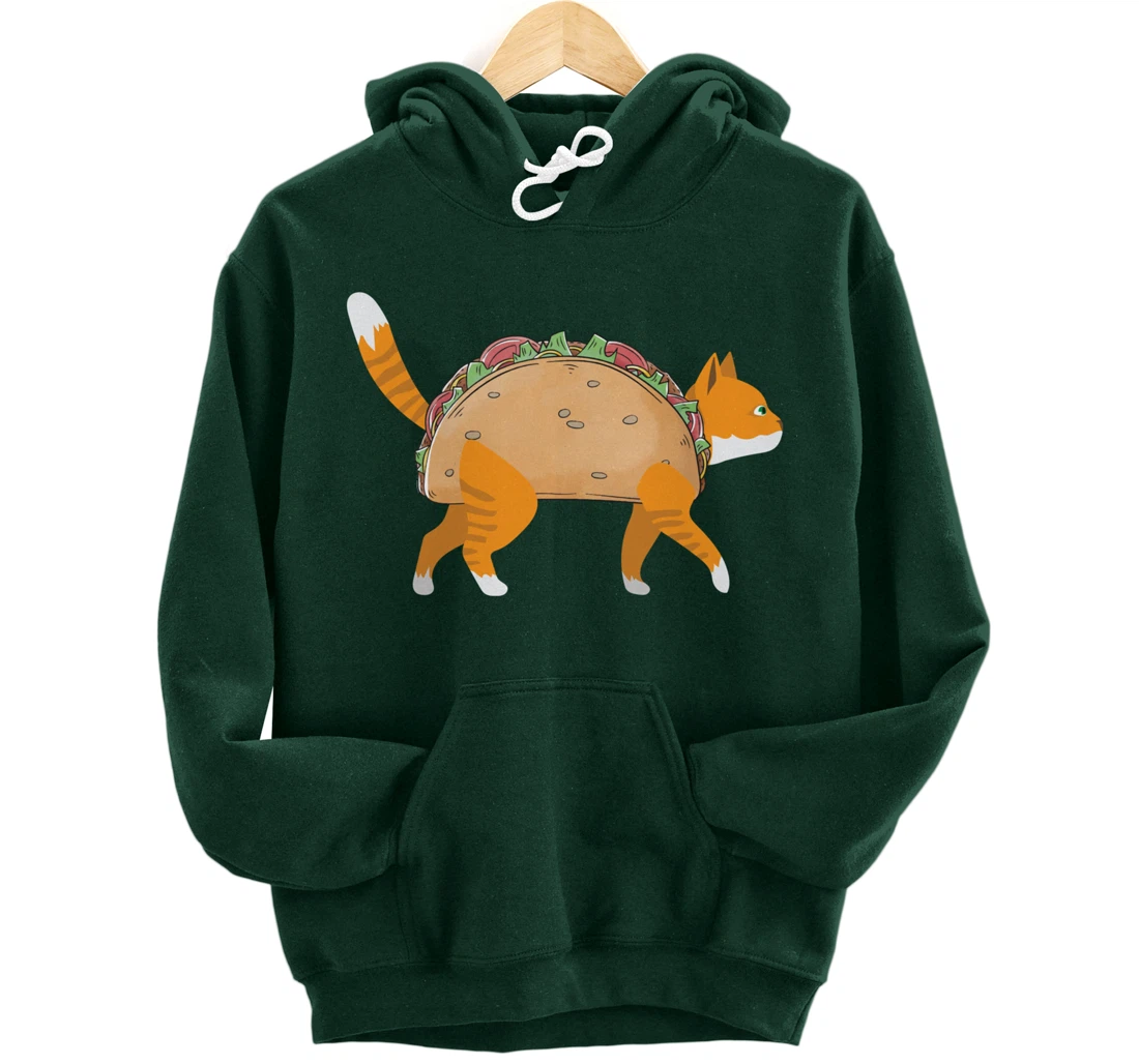 Funny Tacocat Spelled Backwards Mexican Food Tacos Cat Lover Pullover Hoodie