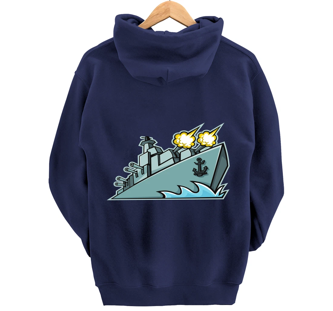 Battleship Aircraft Carrier War Ship Graphic Pullover Hoodie