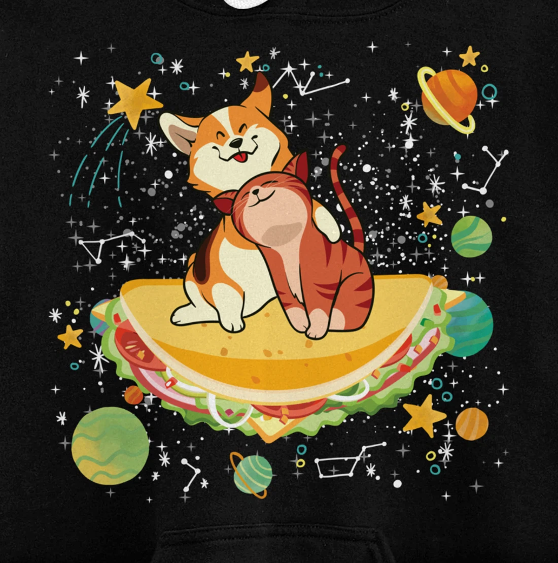 Cute Cats Mexican Food Tacocat Science Galaxy Pullover Hoodie