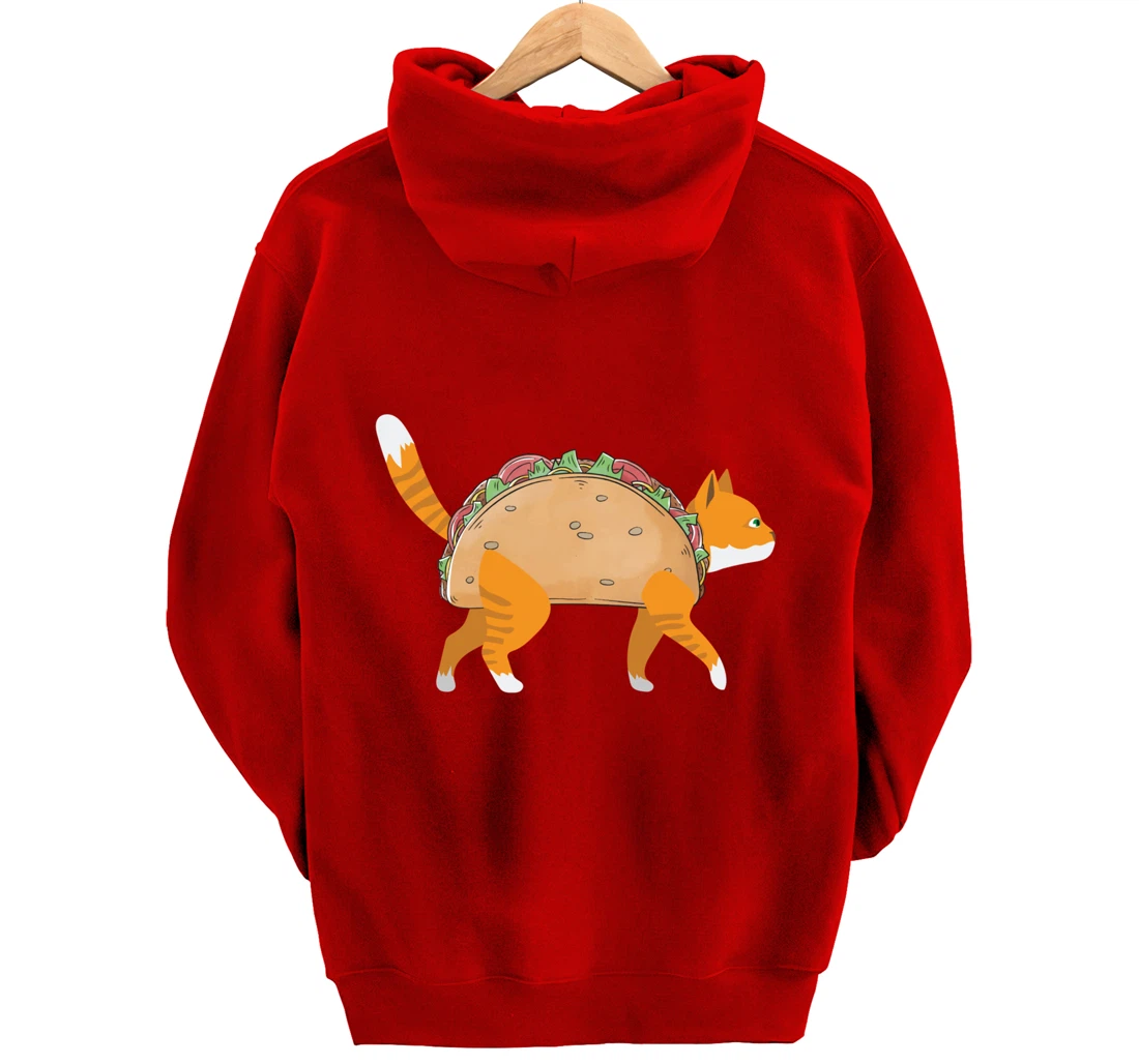 Funny Tacocat Spelled Backwards Mexican Food Tacos Cat Lover Pullover Hoodie