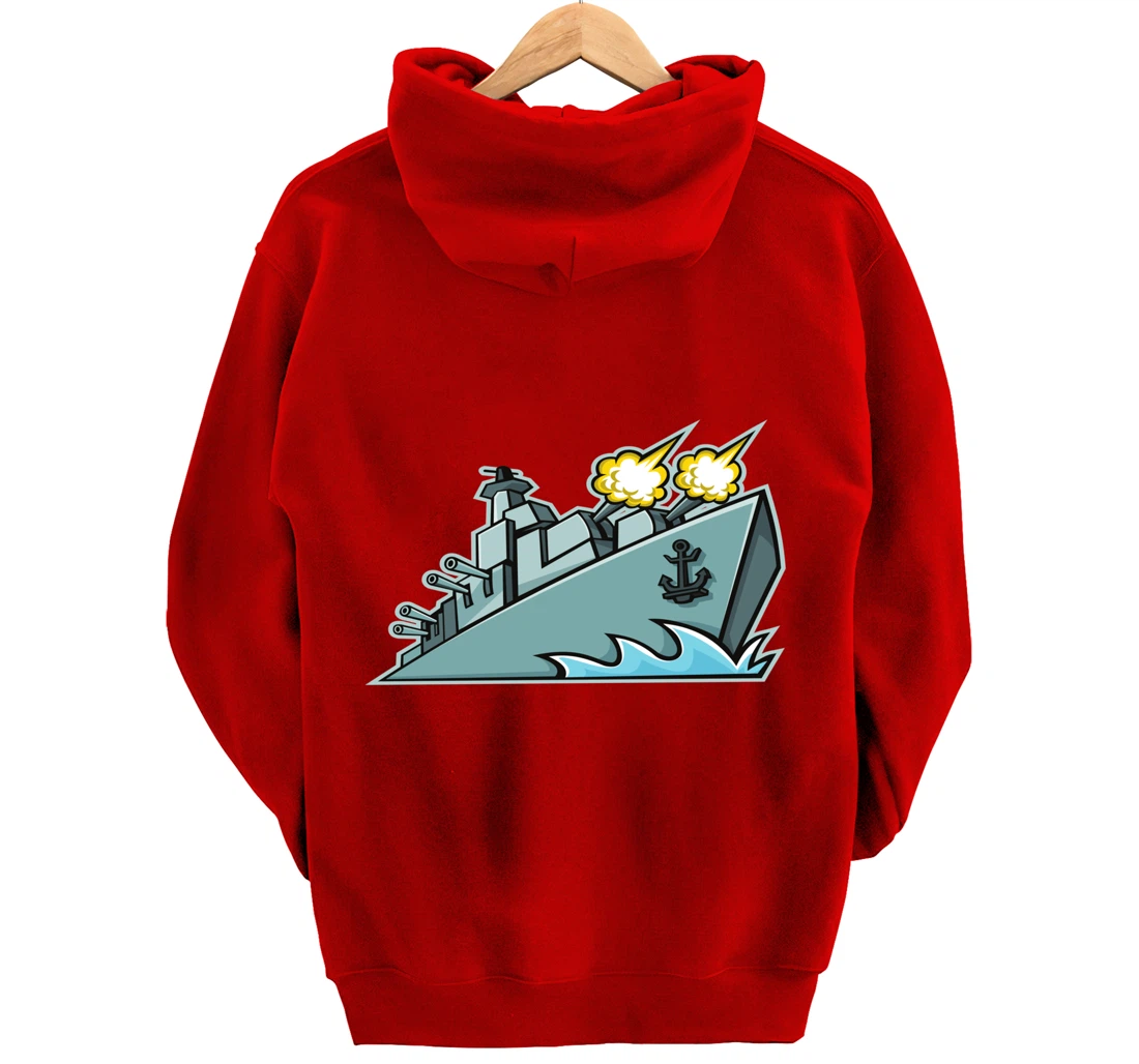 Battleship Aircraft Carrier War Ship Graphic Pullover Hoodie