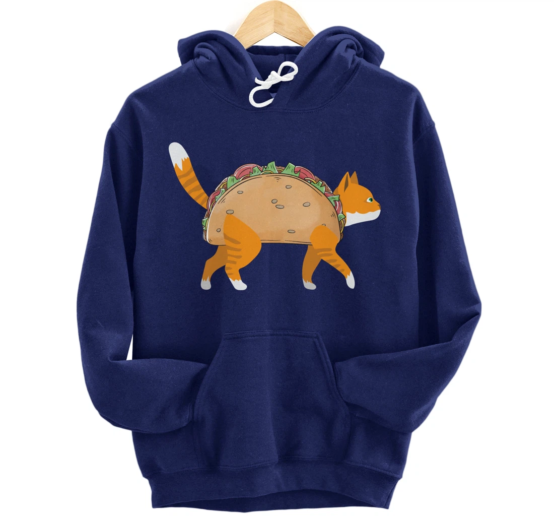 Funny Tacocat Spelled Backwards Mexican Food Tacos Cat Lover Pullover Hoodie