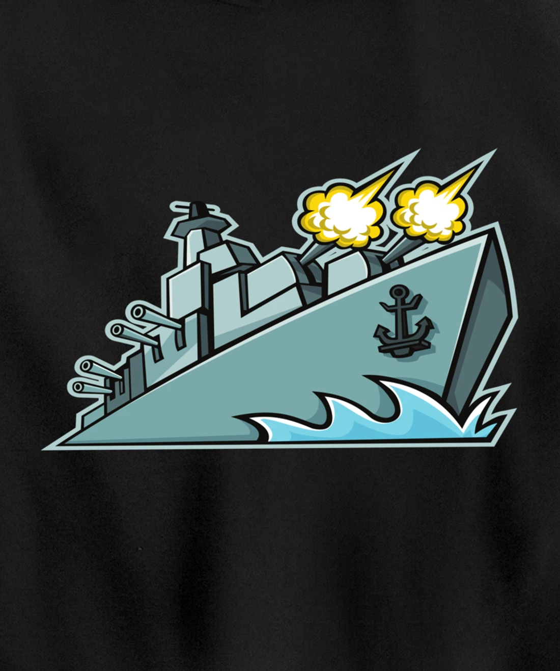 Battleship Aircraft Carrier War Ship Graphic Pullover Hoodie