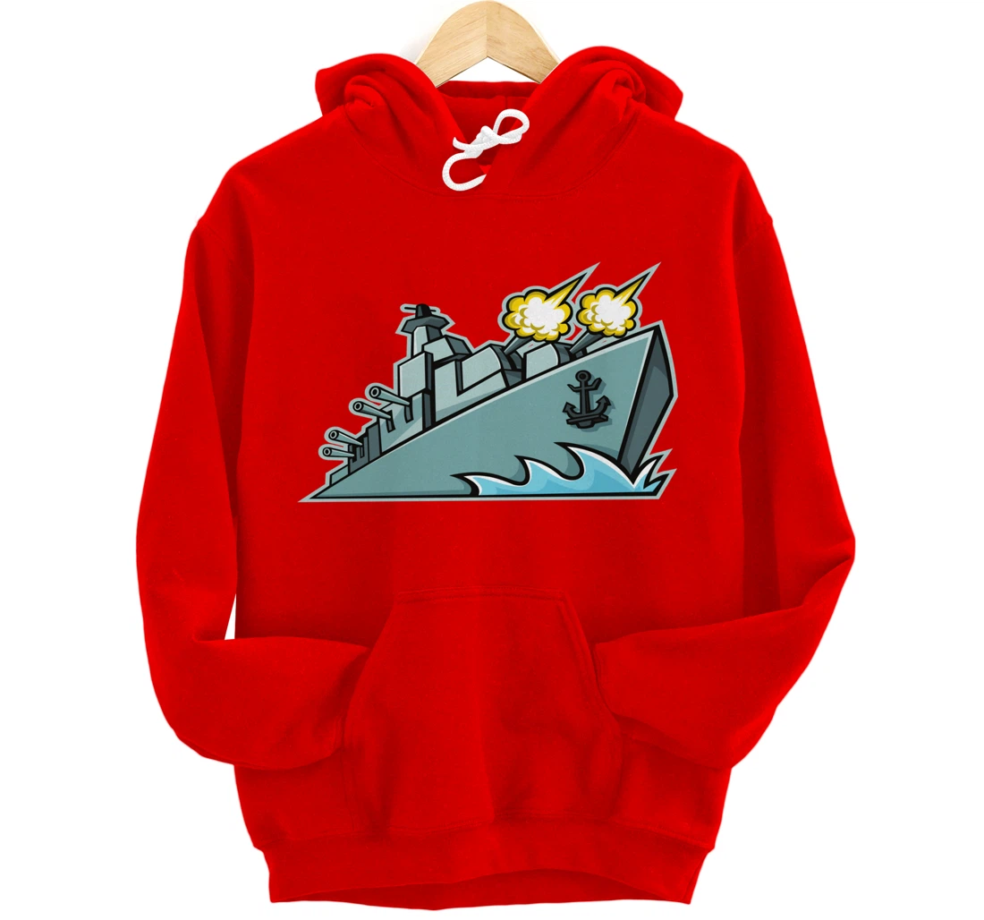 Battleship Aircraft Carrier War Ship Graphic Pullover Hoodie