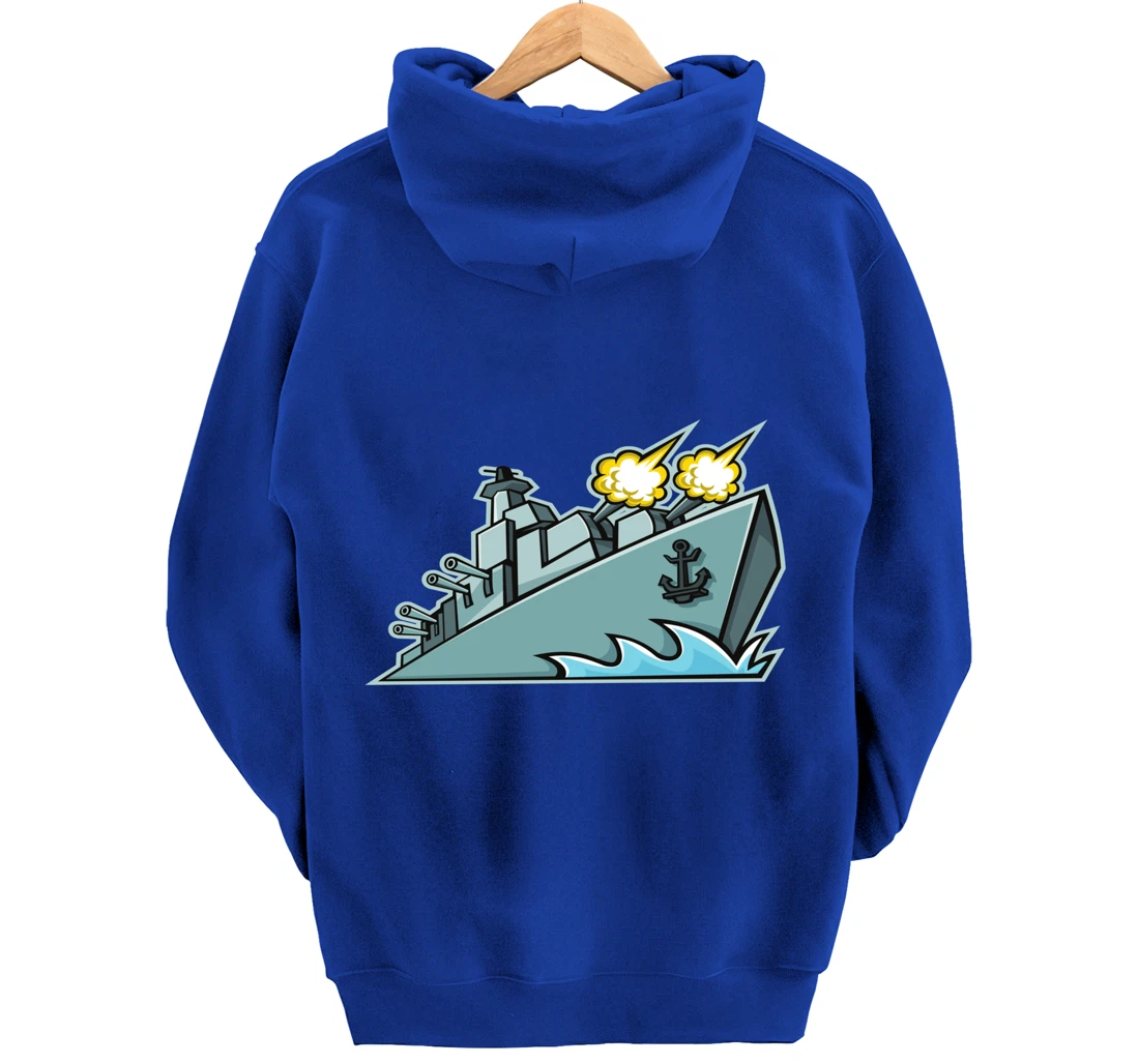 Battleship Aircraft Carrier War Ship Graphic Pullover Hoodie