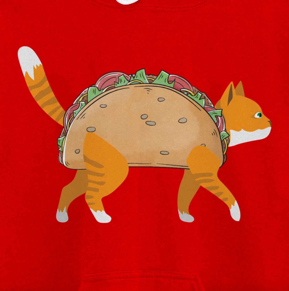Funny Tacocat Spelled Backwards Mexican Food Tacos Cat Lover Pullover Hoodie