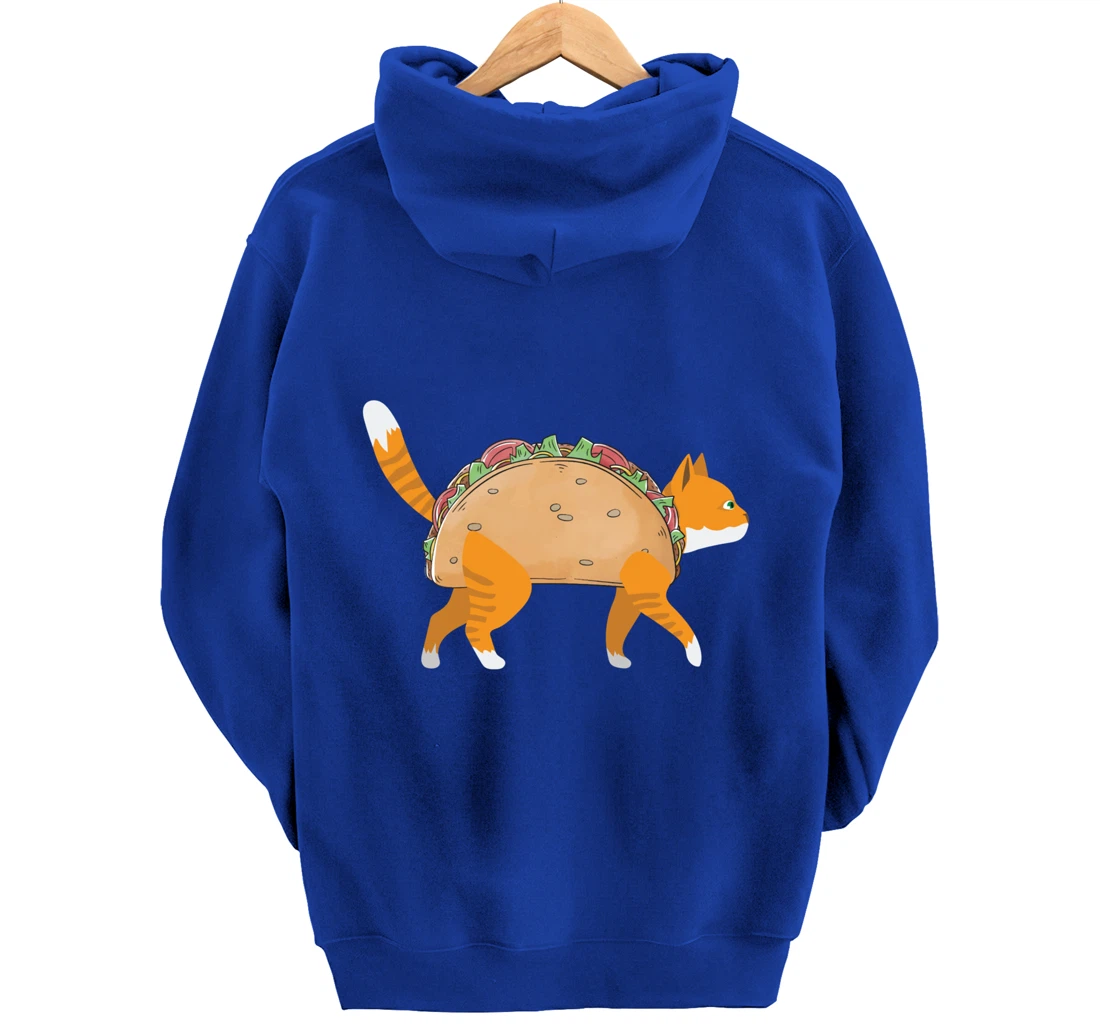 Funny Tacocat Spelled Backwards Mexican Food Tacos Cat Lover Pullover Hoodie