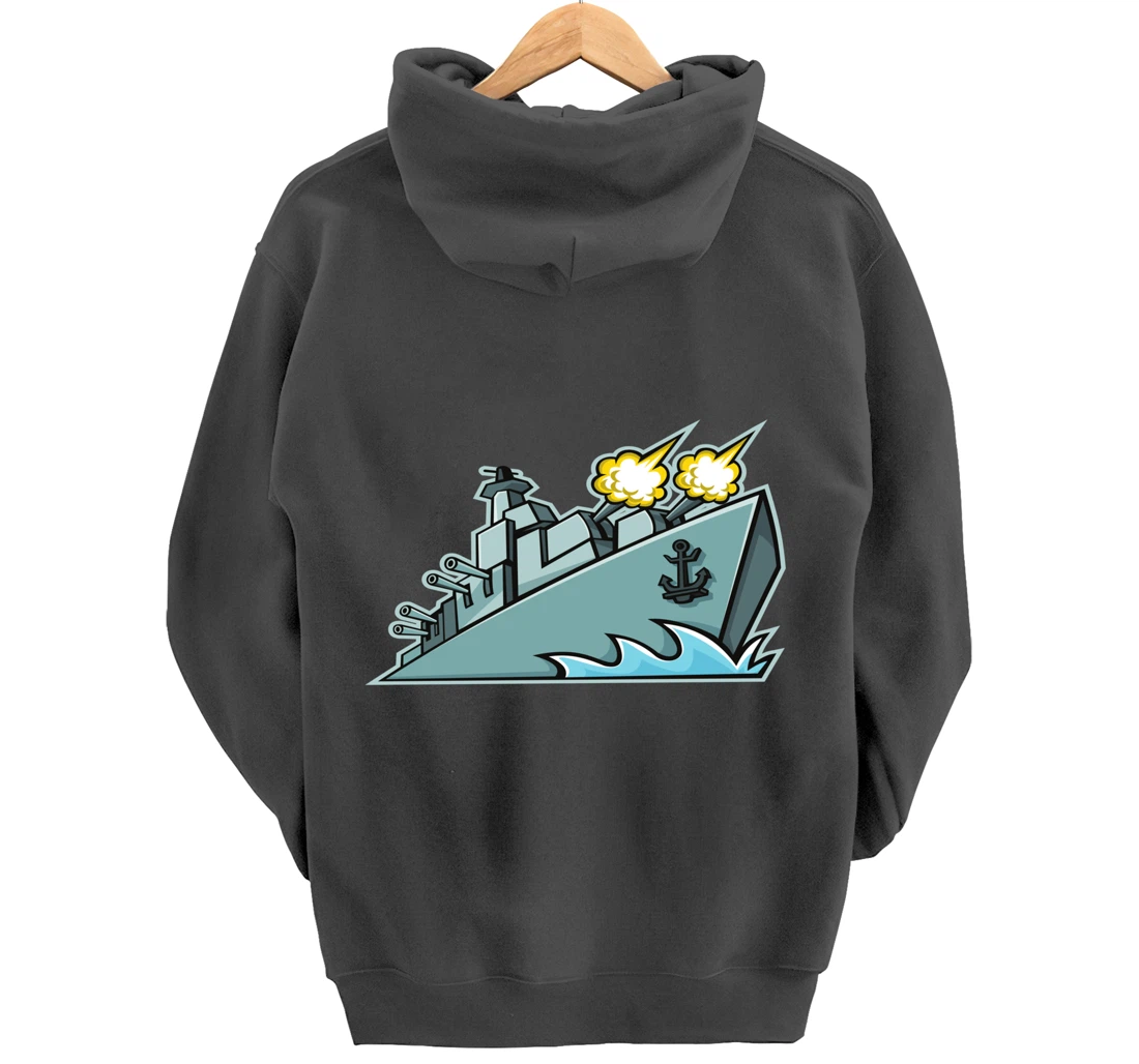 Battleship Aircraft Carrier War Ship Graphic Pullover Hoodie