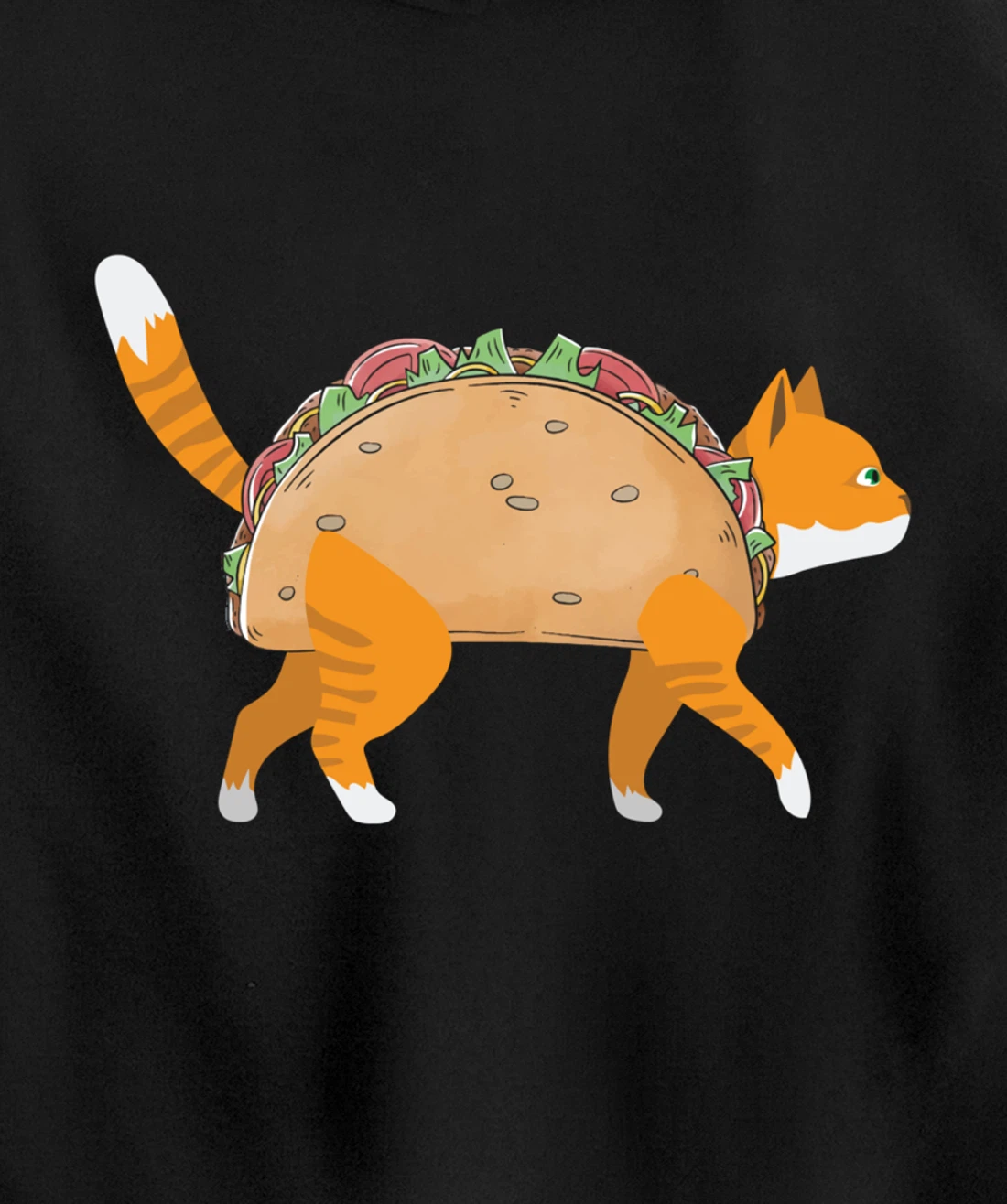 Funny Tacocat Spelled Backwards Mexican Food Tacos Cat Lover Pullover Hoodie