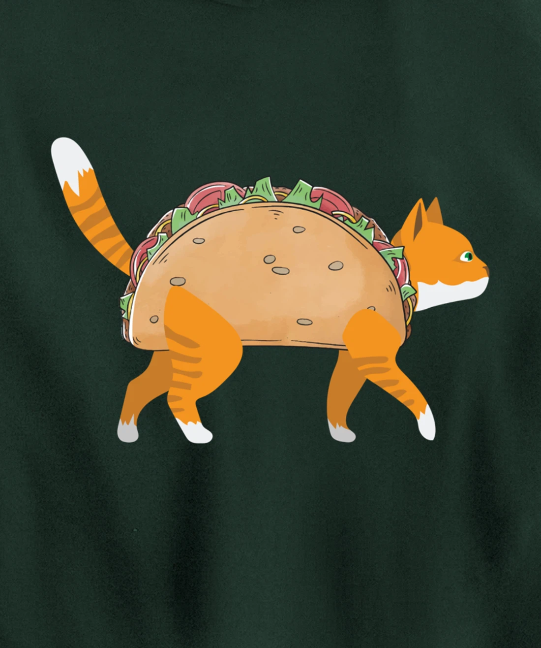 Funny Tacocat Spelled Backwards Mexican Food Tacos Cat Lover Pullover Hoodie