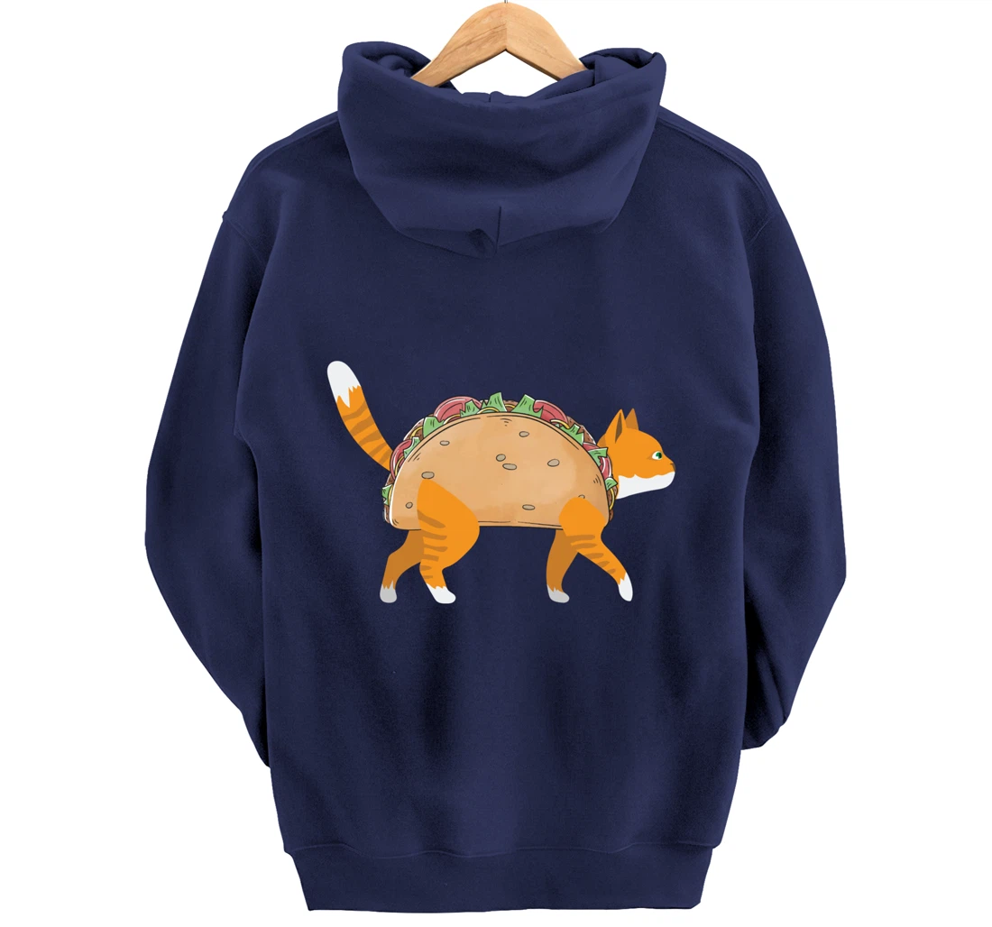 Funny Tacocat Spelled Backwards Mexican Food Tacos Cat Lover Pullover Hoodie