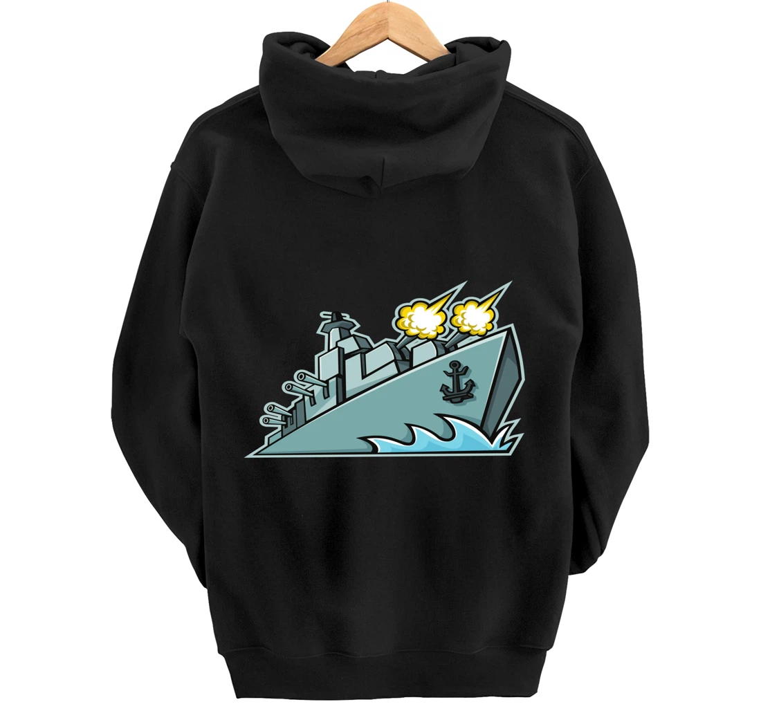 Battleship Aircraft Carrier War Ship Graphic Pullover Hoodie