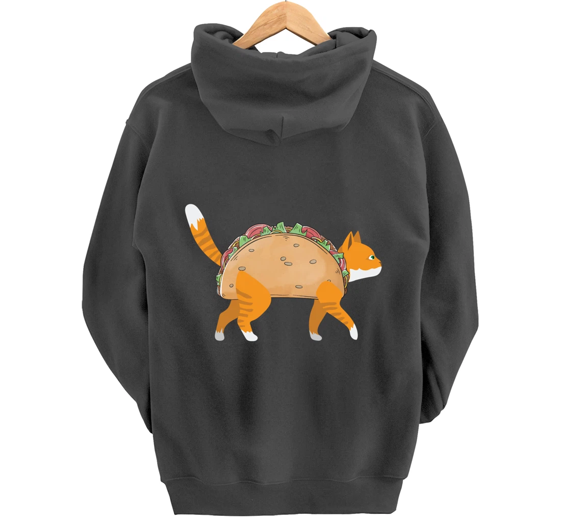 Funny Tacocat Spelled Backwards Mexican Food Tacos Cat Lover Pullover Hoodie
