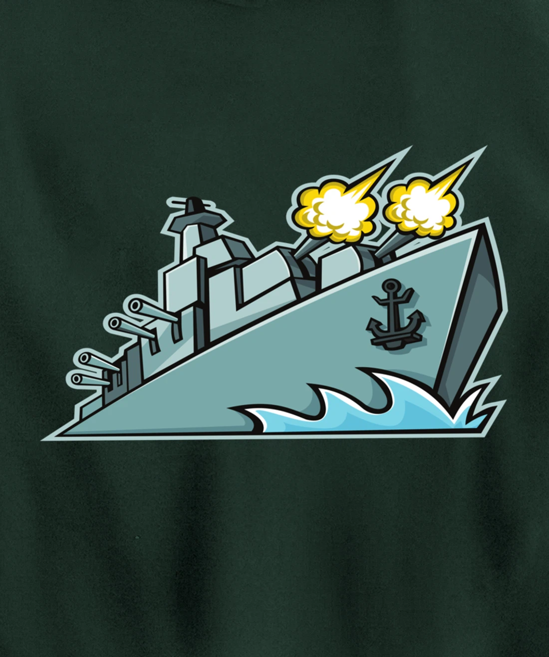 Battleship Aircraft Carrier War Ship Graphic Pullover Hoodie