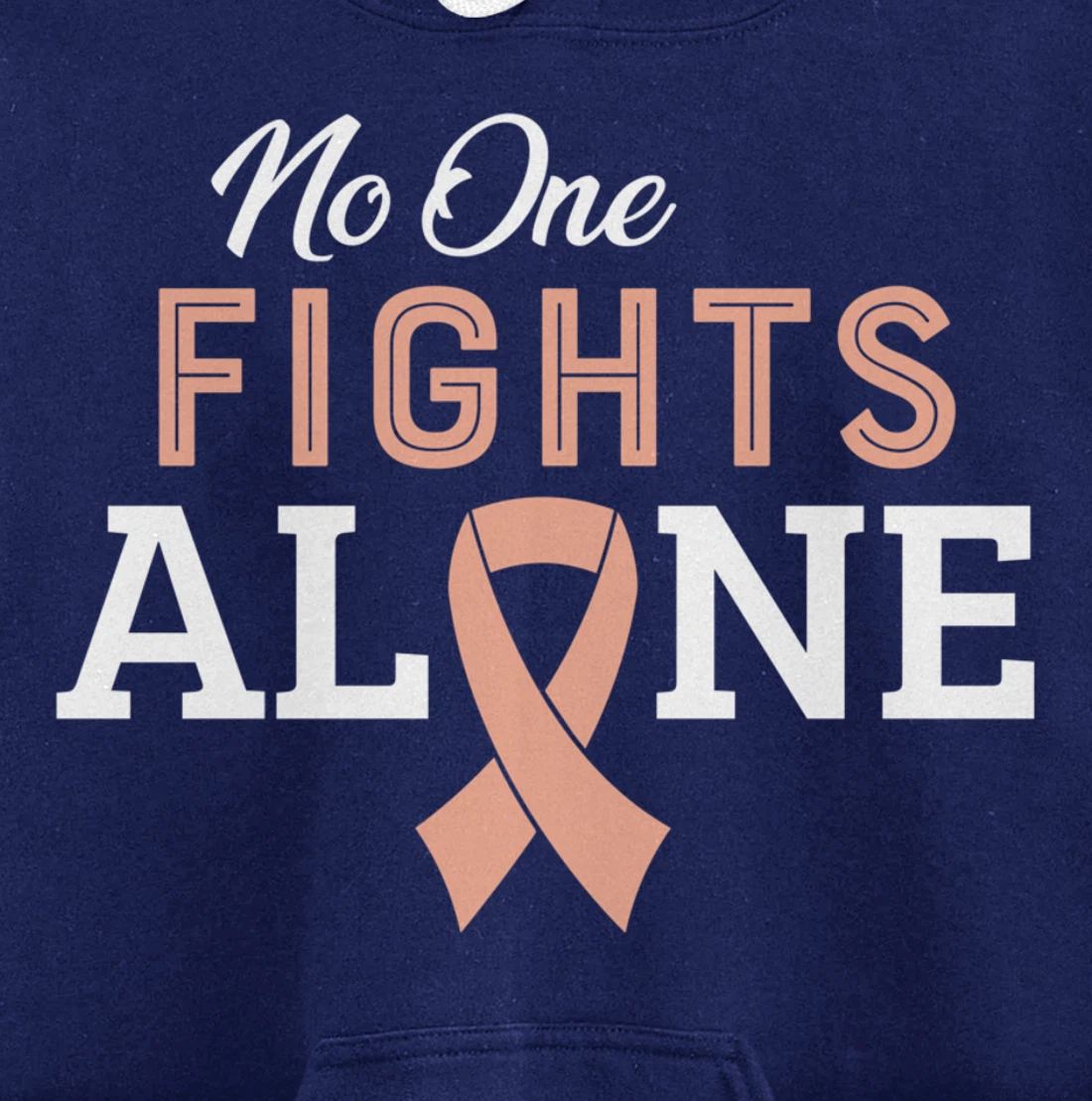 Uterine Cancer Fight Cancer Ribbon Pullover Hoodie