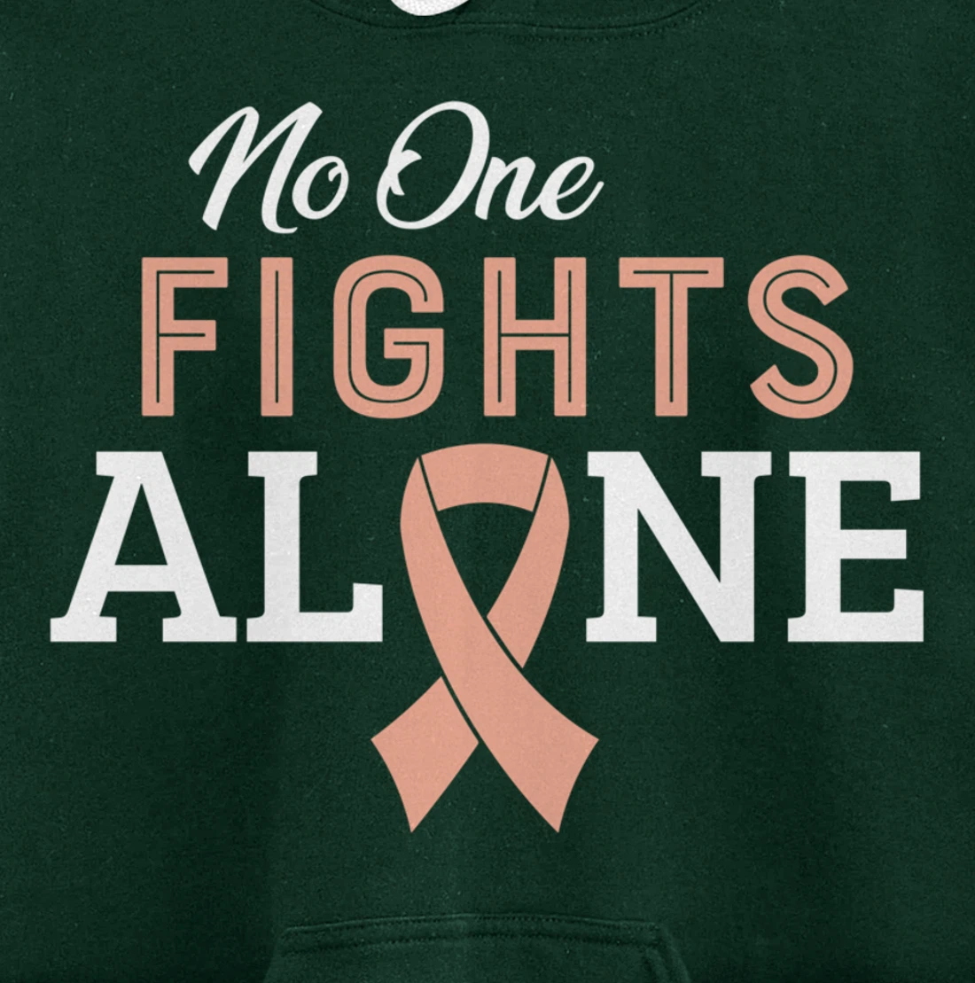 Uterine Cancer Fight Cancer Ribbon Pullover Hoodie