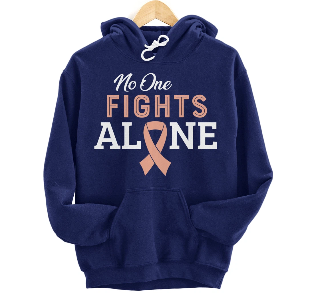 Uterine Cancer Fight Cancer Ribbon Pullover Hoodie