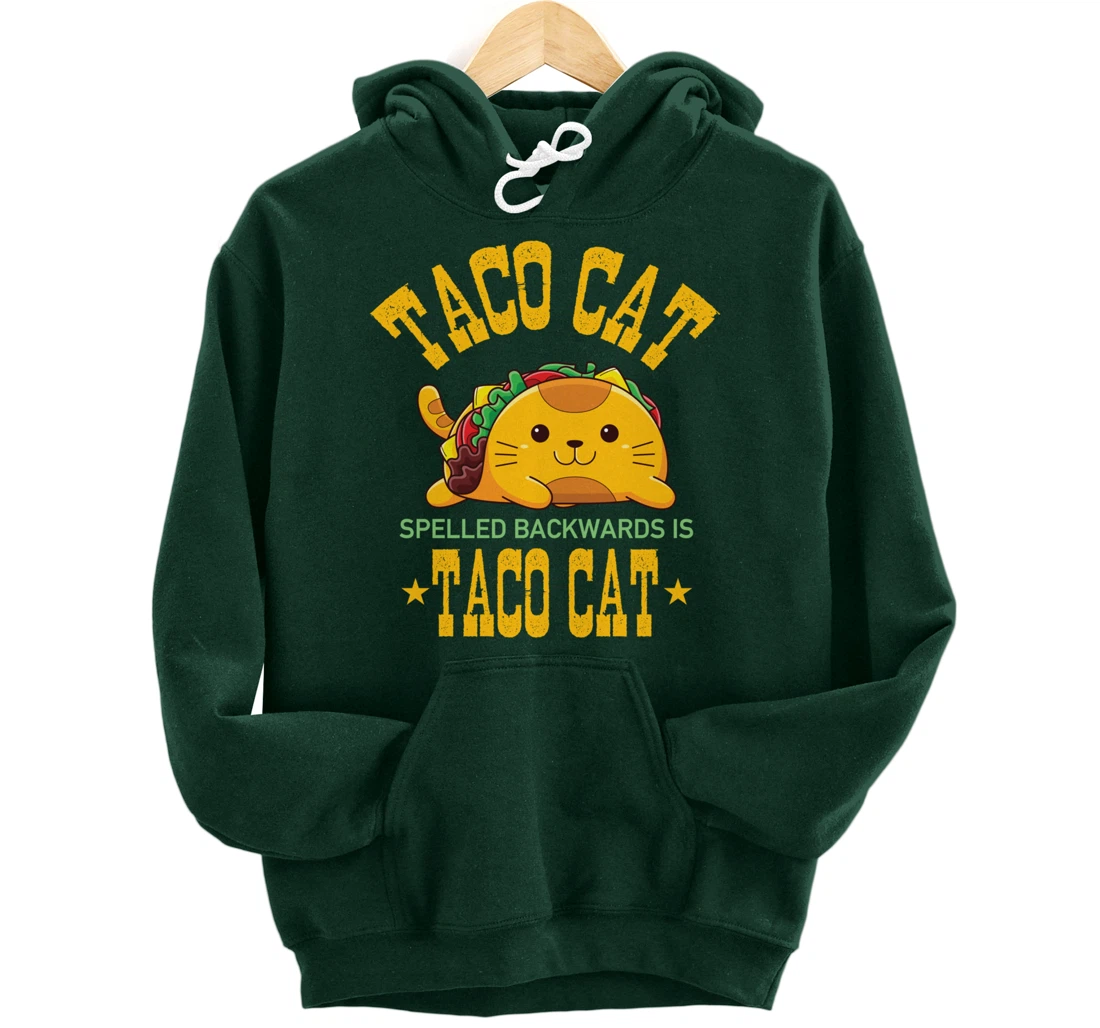 Funny Tacocat Cute Kawaii Design Tacos Mexican Food Cat Pullover Hoodie