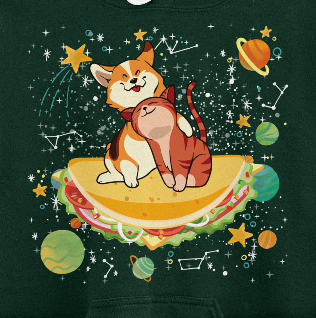 Cute Cats Mexican Food Tacocat Science Galaxy Pullover Hoodie
