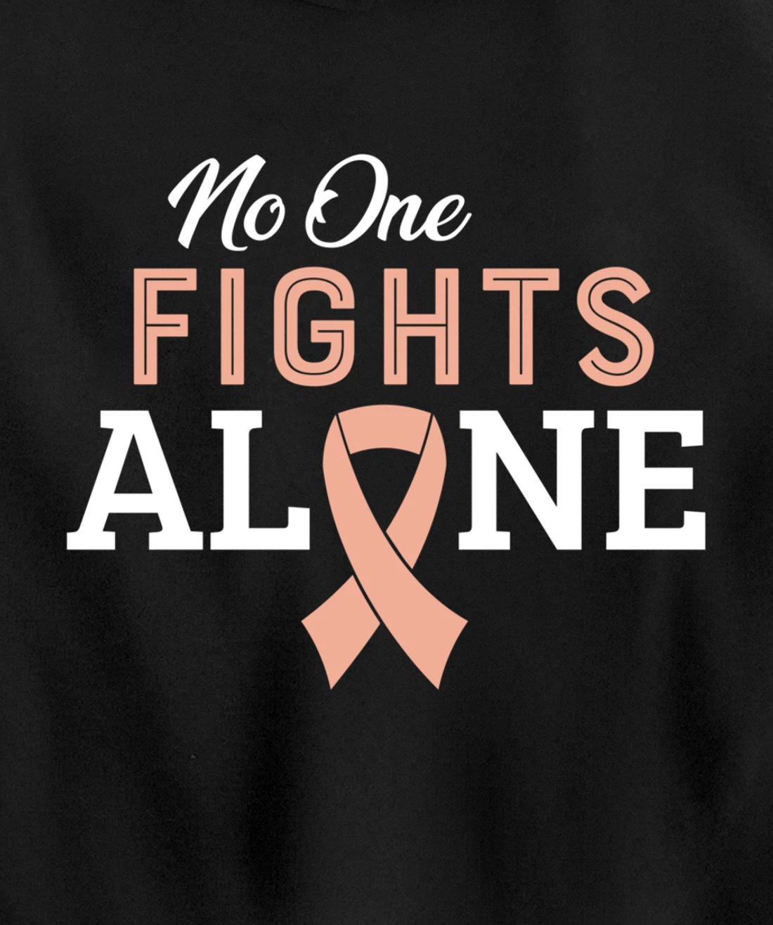 Uterine Cancer Fight Cancer Ribbon Pullover Hoodie
