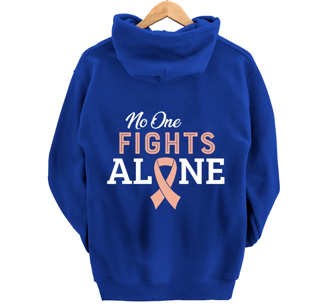 Uterine Cancer Fight Cancer Ribbon Pullover Hoodie