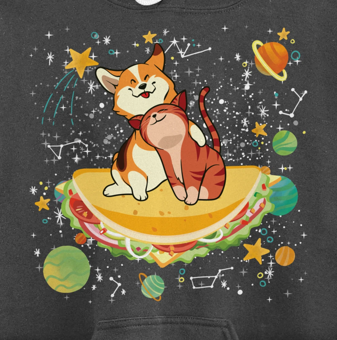 Cute Cats Mexican Food Tacocat Science Galaxy Pullover Hoodie