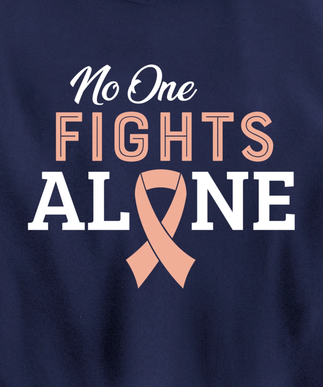 Uterine Cancer Fight Cancer Ribbon Pullover Hoodie