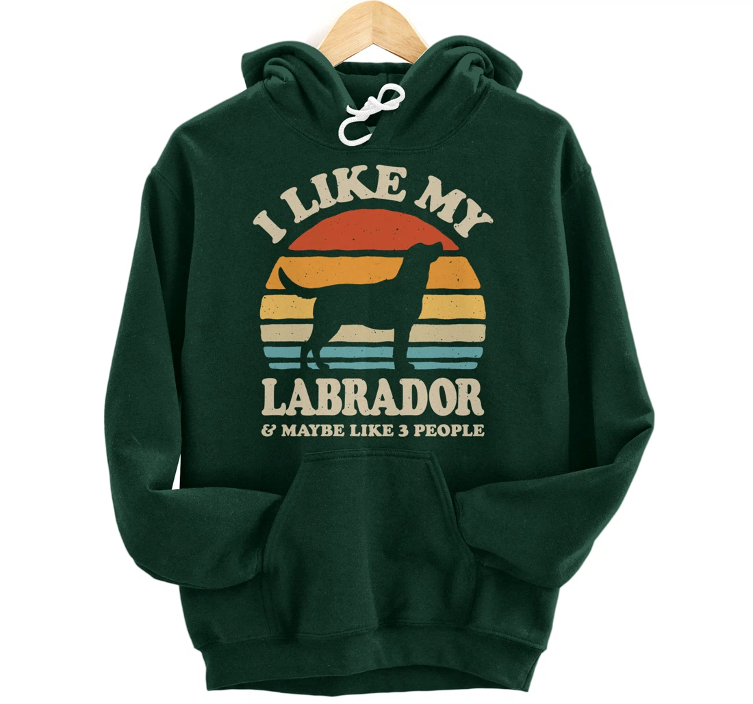 I Like My Labrador And Maybe Like 3 People Dog Lover Retro Pullover Hoodie