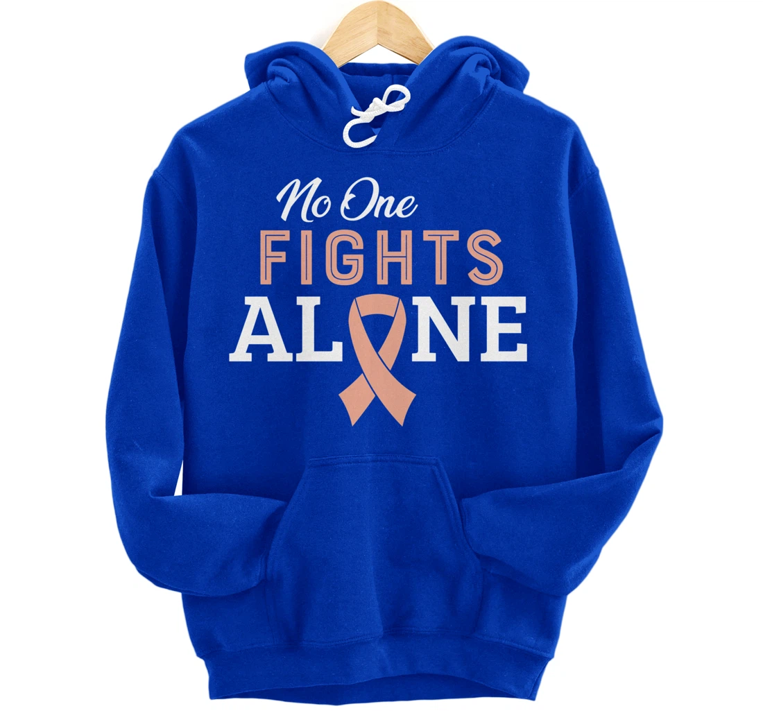Uterine Cancer Fight Cancer Ribbon Pullover Hoodie