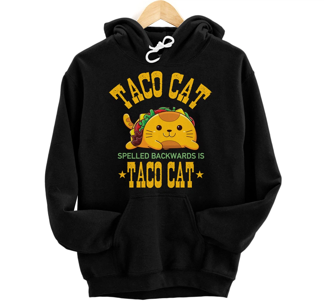 Funny Tacocat Cute Kawaii Design Tacos Mexican Food Cat Pullover Hoodie