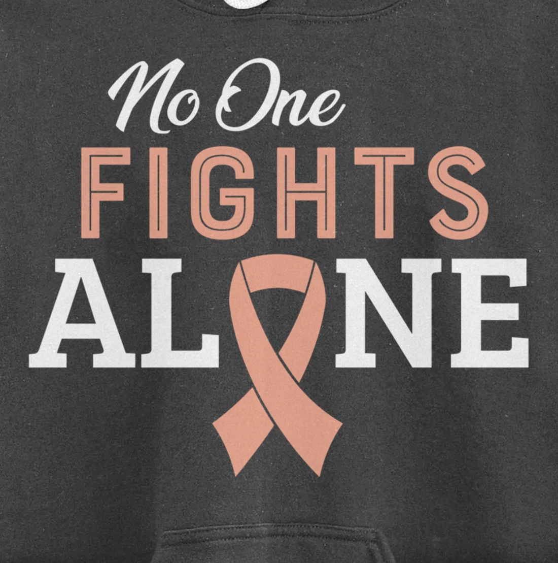 Uterine Cancer Fight Cancer Ribbon Pullover Hoodie
