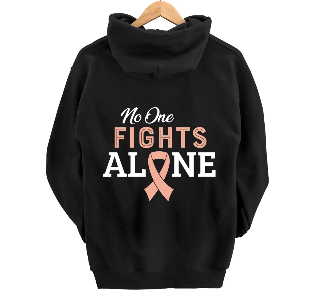 Uterine Cancer Fight Cancer Ribbon Pullover Hoodie