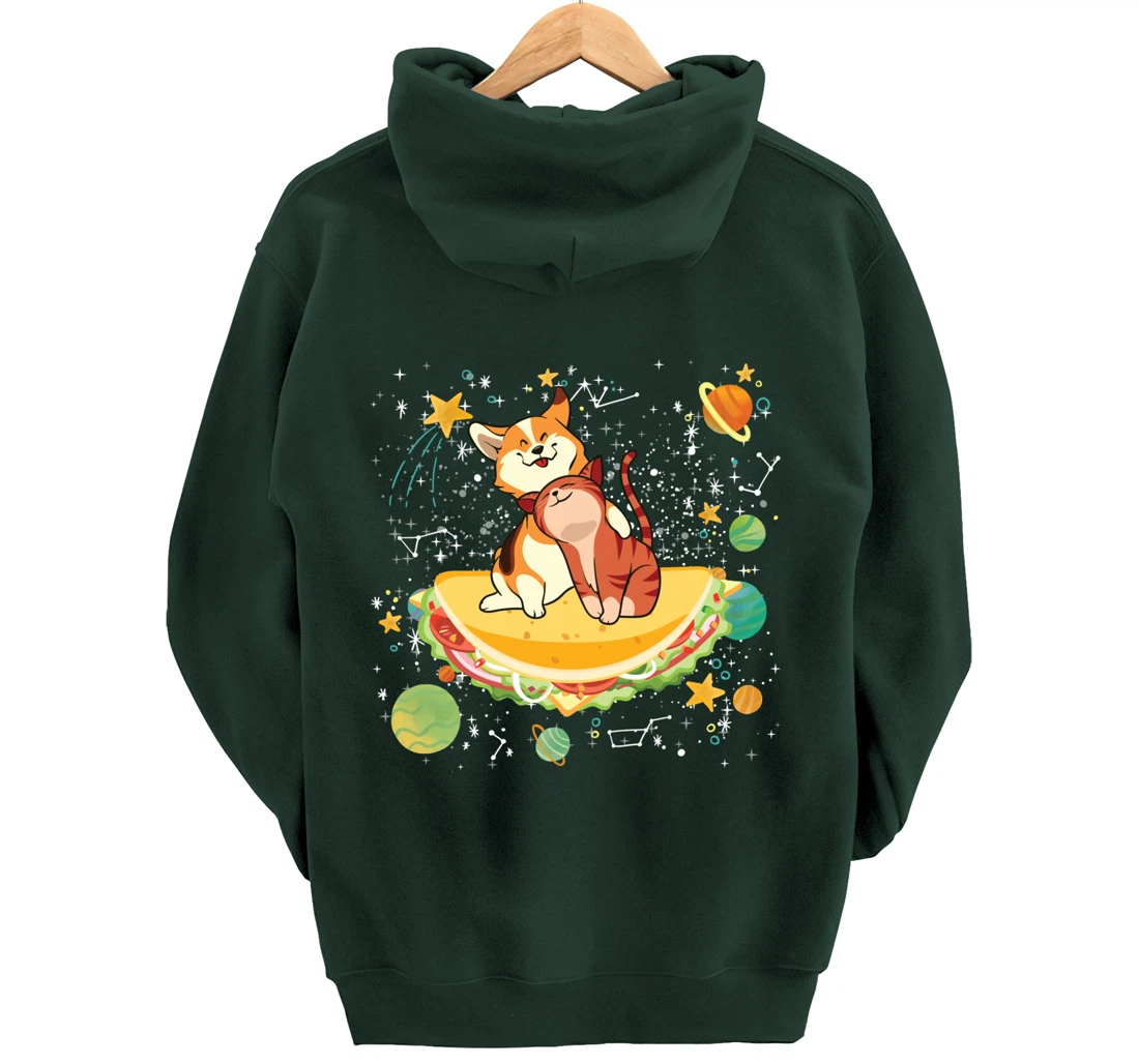 Cute Cats Mexican Food Tacocat Science Galaxy Pullover Hoodie
