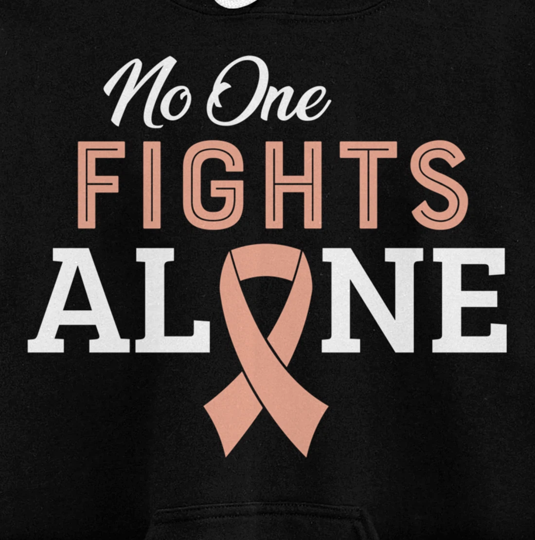 Uterine Cancer Fight Cancer Ribbon Pullover Hoodie