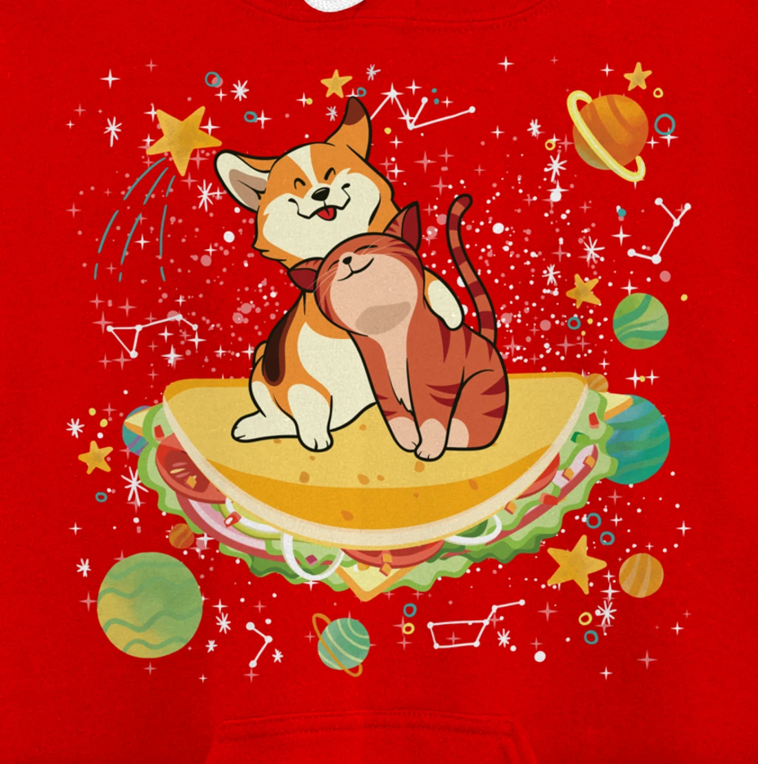 Cute Cats Mexican Food Tacocat Science Galaxy Pullover Hoodie